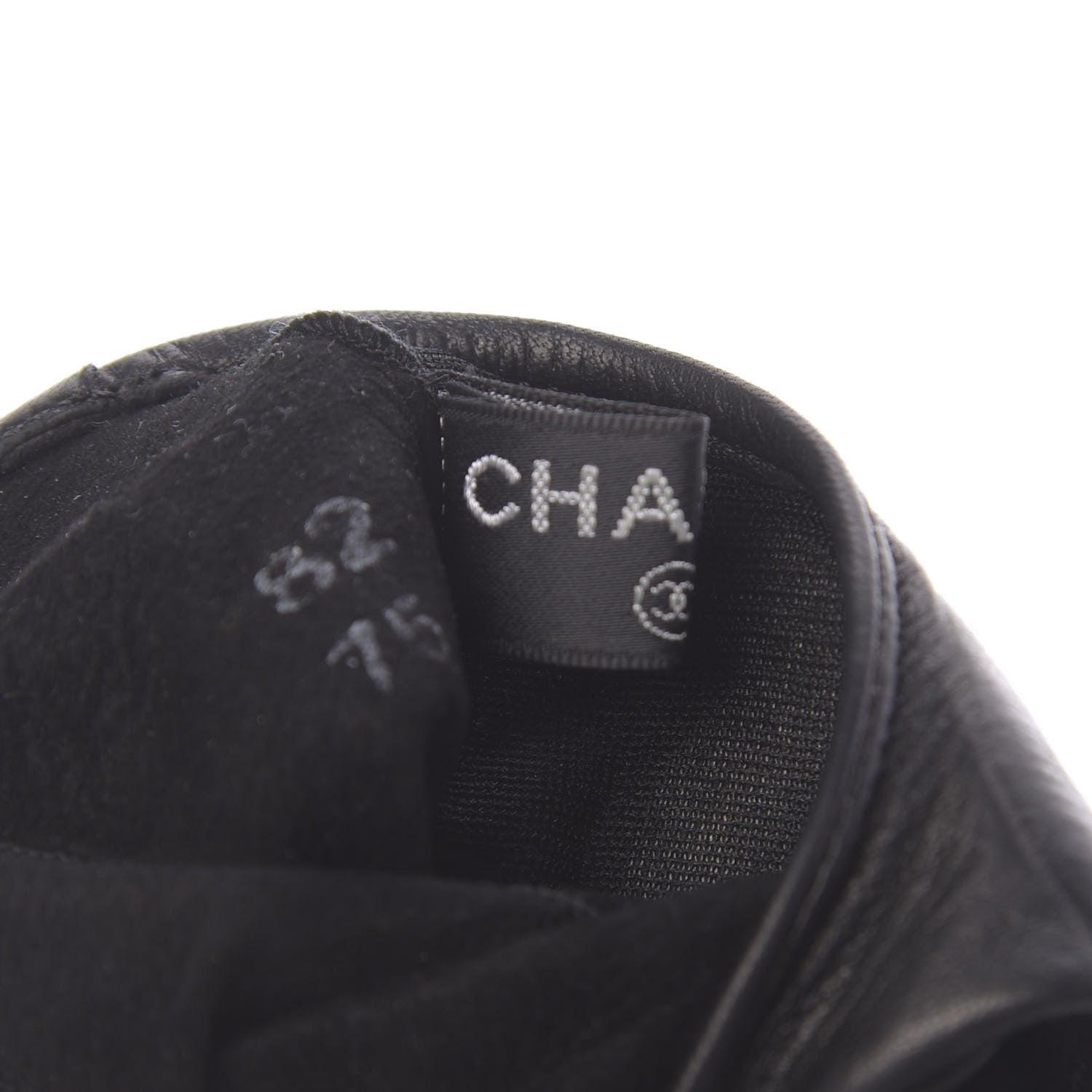 Chanel Lambskin CC Fingerless Gloves 7.5 Black 4 of 8