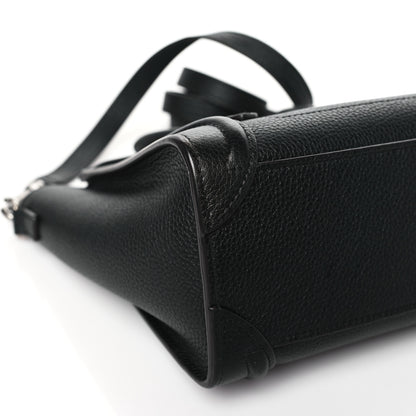 Celine Drummed Calfskin Nano Luggage Black 9 of 10