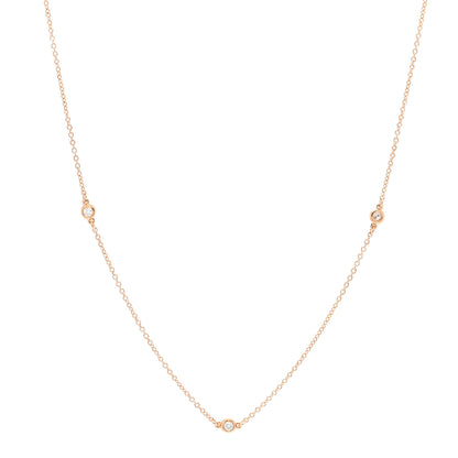 Tiffany 18K Rose Gold Diamond .15ctw Elsa Peretti Diamonds by the Yard Five Station Necklace 1 of 3
