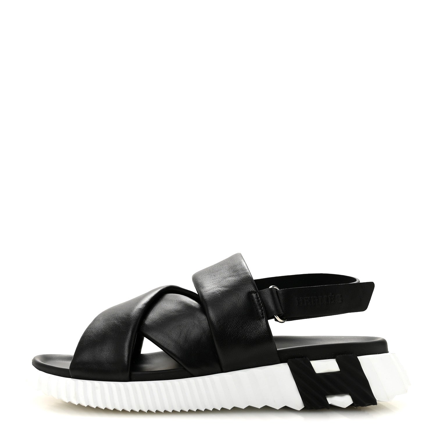 Hermes Calfskin Womens Electric Sandals 40 Black 1 of 10