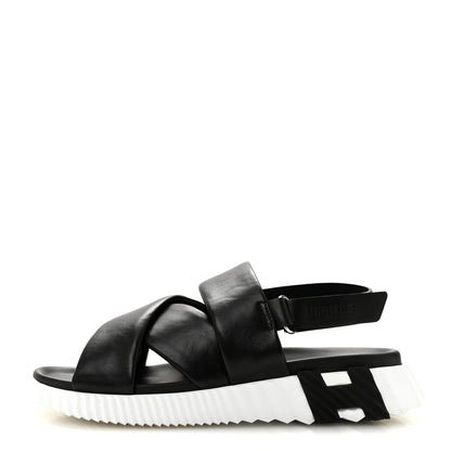 Hermes Calfskin Womens Electric Sandals 40 Black 1 of 10