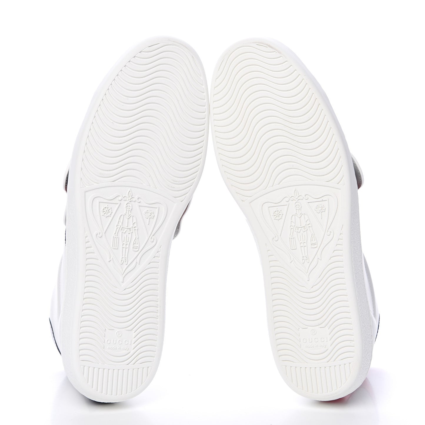 Calfskin Web Panther Removable Patches Mens Ace High Top Sneakers 8.5 White