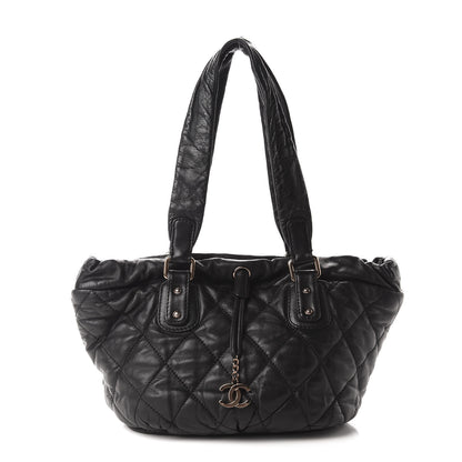 Chanel Lambskin Quilted Cloudy Bundle East West Tote Black 1 of 10