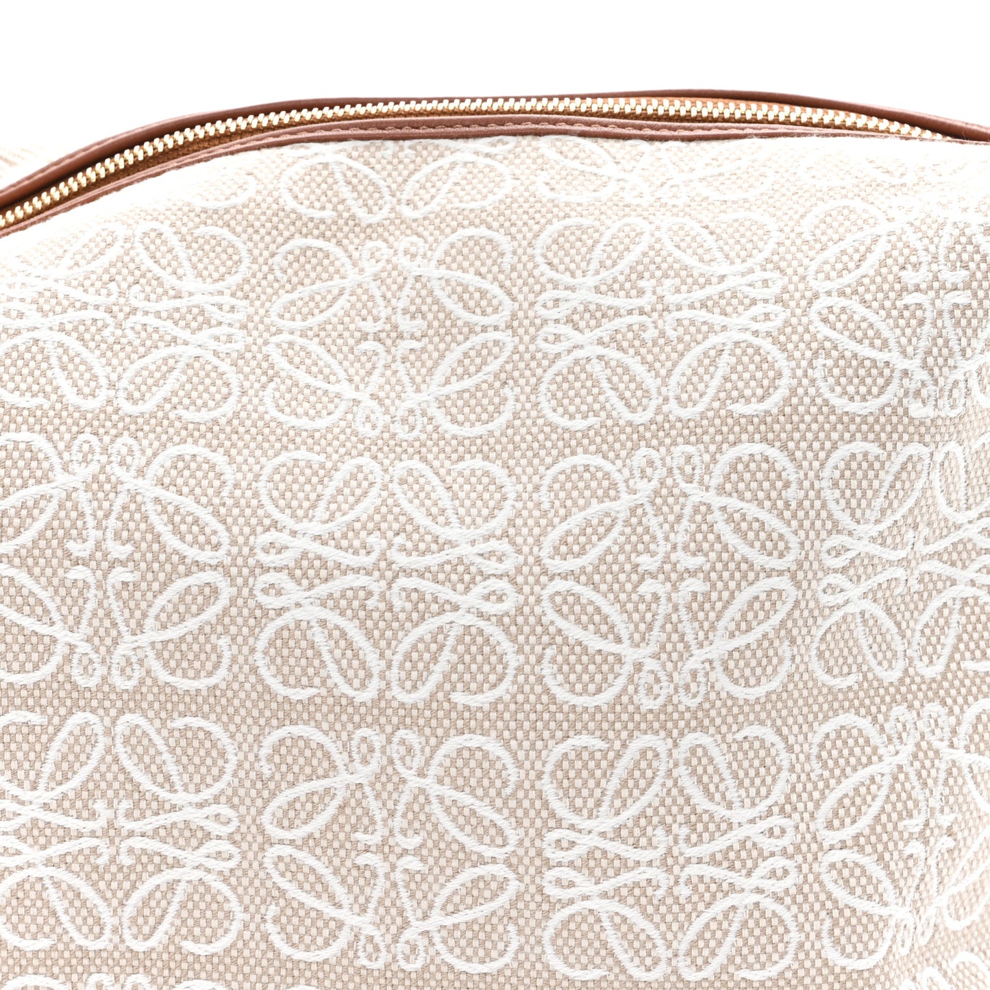 Jacquard Anagram Calfskin Medium Cubi Bag Ecru Tan