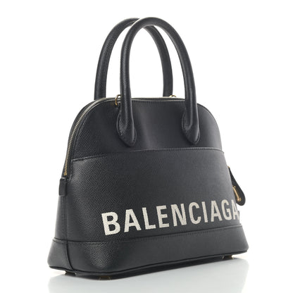 Balenciaga Signature Grained Calfskin Logo S Ville Top Handle Bag Black 2 of 7