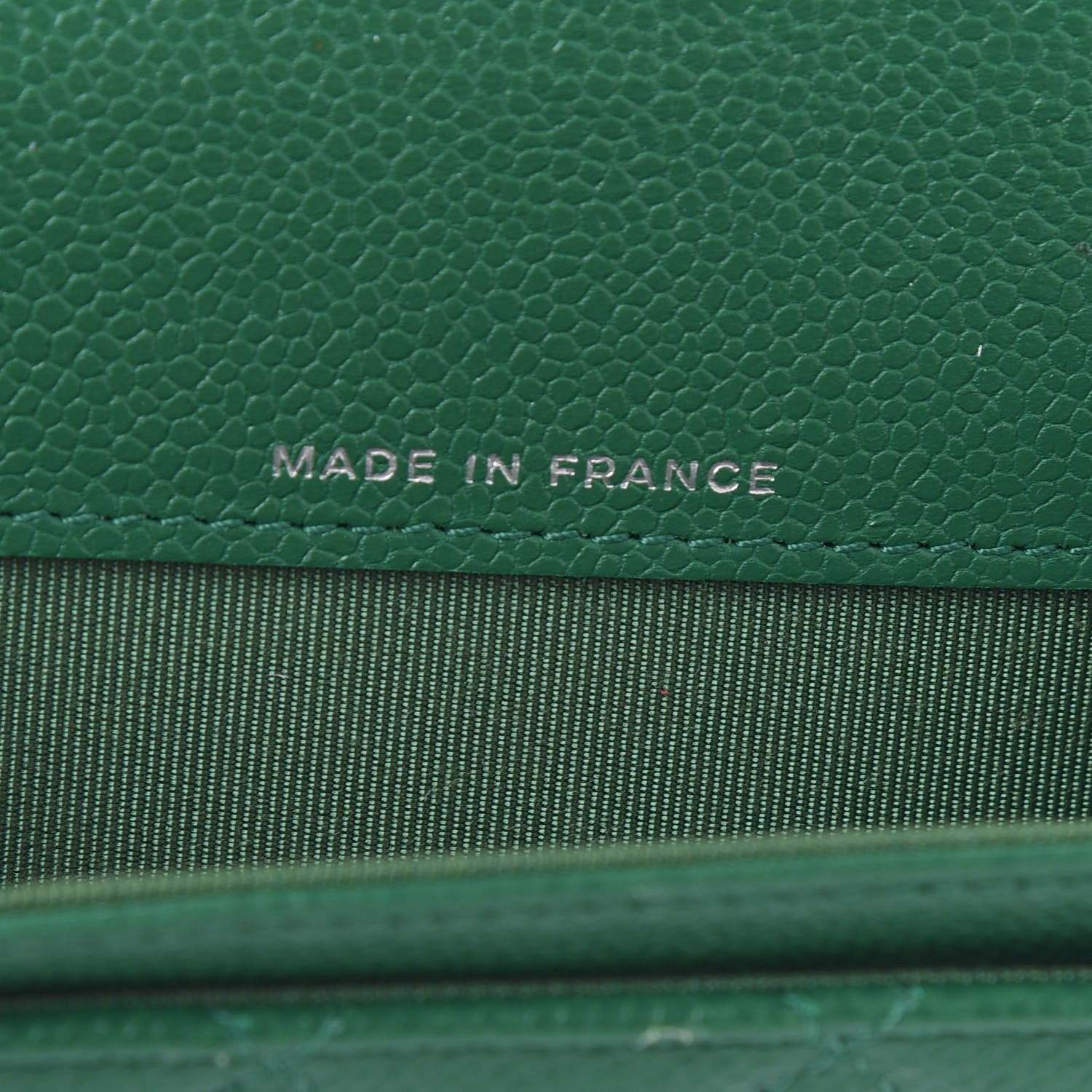Chanel Metallic Caviar Quilted Card Holder Wallet Green 9 of 12