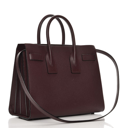 Saint Laurent Grained Calfskin Small Classic Sac De Jour Bordeaux 4 of 9
