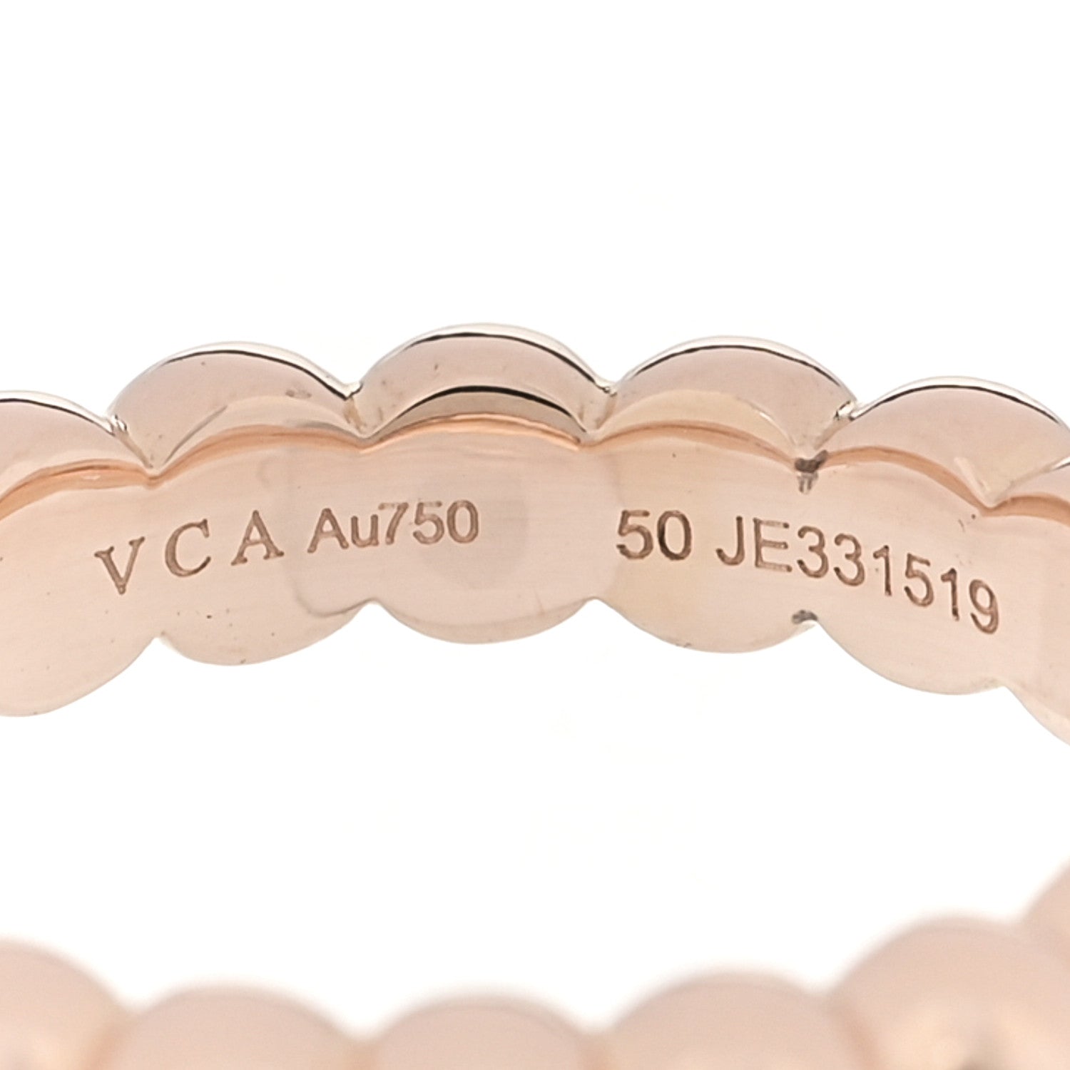 Van Cleef & Arpels 18K Rose Gold Medium Perlee Ring 50 5.25 4 of 4
