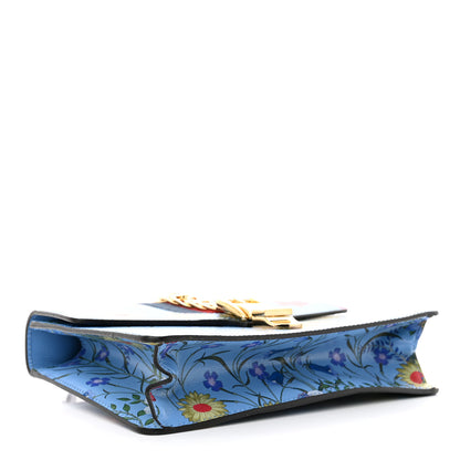 Gucci Shangai Calfskin Web New Flora Small Sylvie Shoulder Bag Azure 4 of 10