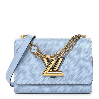 Louis Vuitton Epi Twist Monogram Flower Chain Shoulder Bag MM Blue 3 of 11