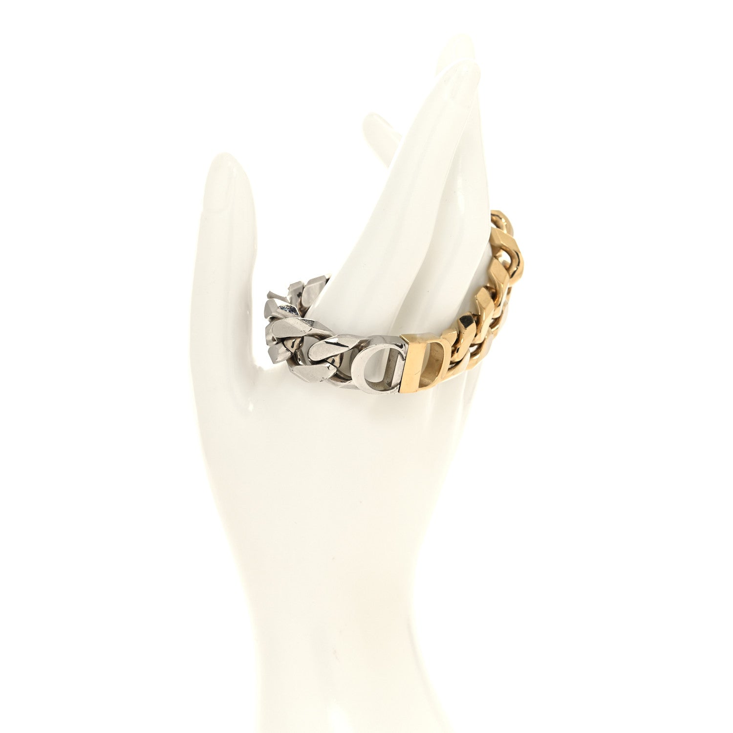 Christian Dior Metal Danseuse Etoile Chain Bracelet Gold Silver 2 of 5