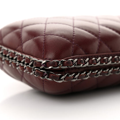 Chanel Lambskin Quilted Chain Around Clutch Red 9 of 11