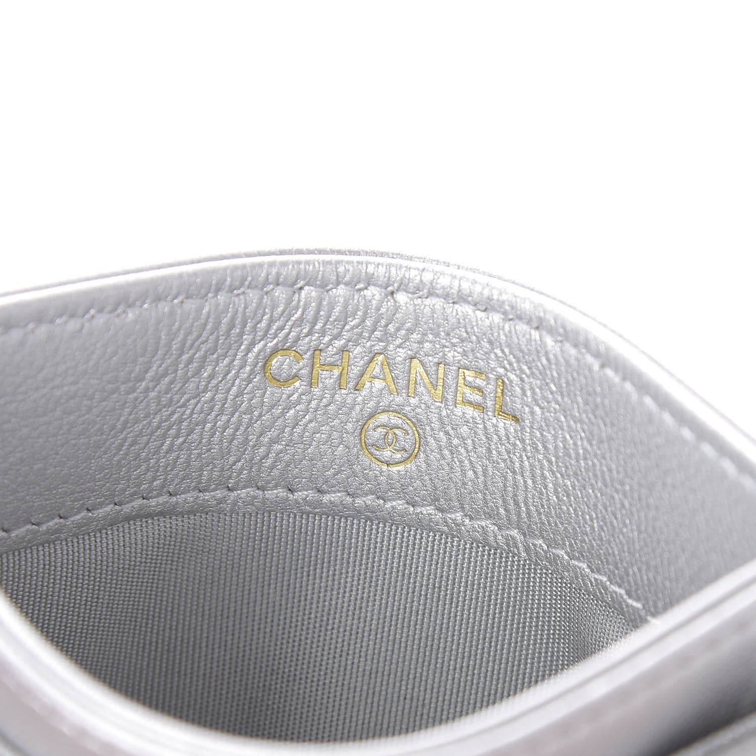 Chanel Metallic Goatskin Quilted 19 Card Holder Silver 6 of 8