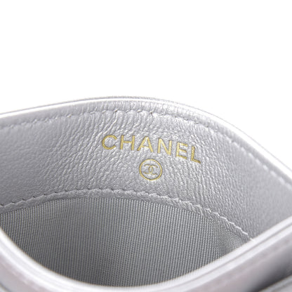 Chanel Metallic Goatskin Quilted 19 Card Holder Silver 6 of 8