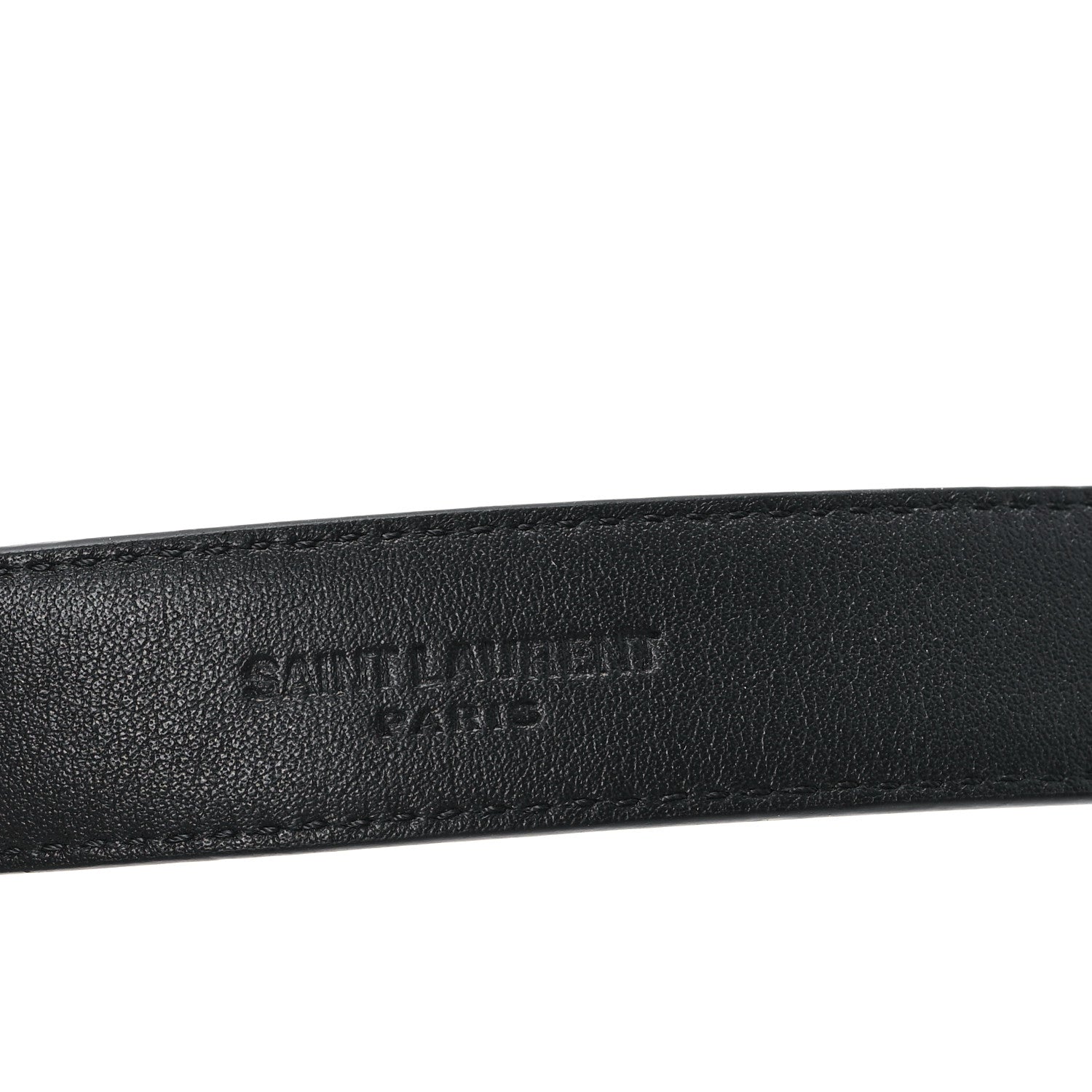 Saint Laurent Calfskin Monogram Narrow Square Buckle Belt 75 30 Black 3 of 5