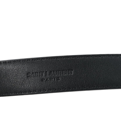 Saint Laurent Calfskin Monogram Narrow Square Buckle Belt 75 30 Black 3 of 5