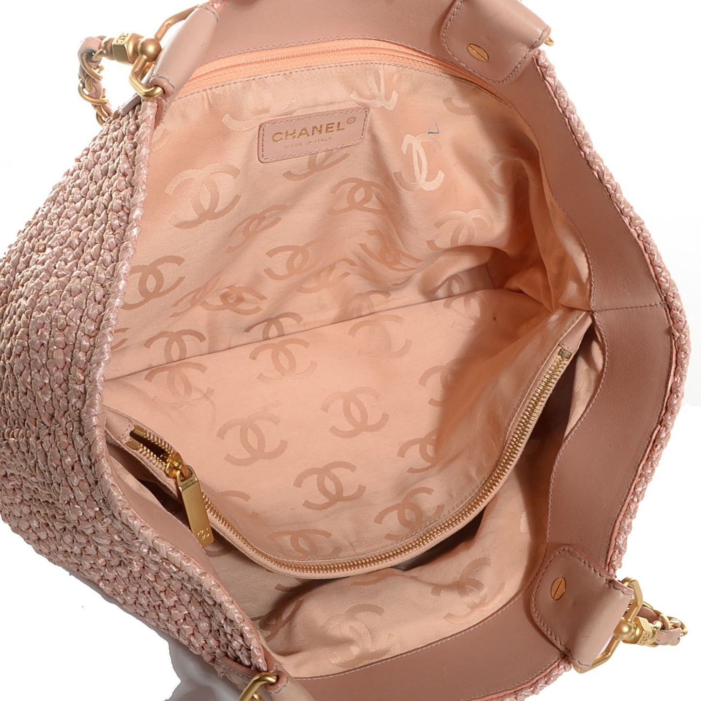 Straw Raffia Tote Pink