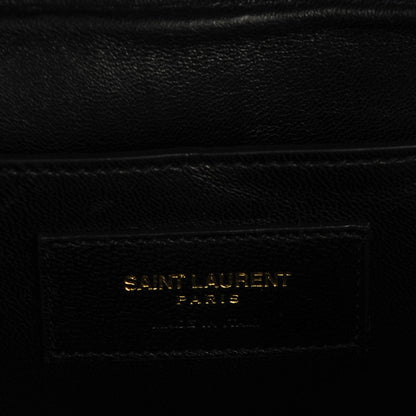 Saint Laurent Lambskin Matelasse Chevron Small Monogram Satchel Black 7 of 8