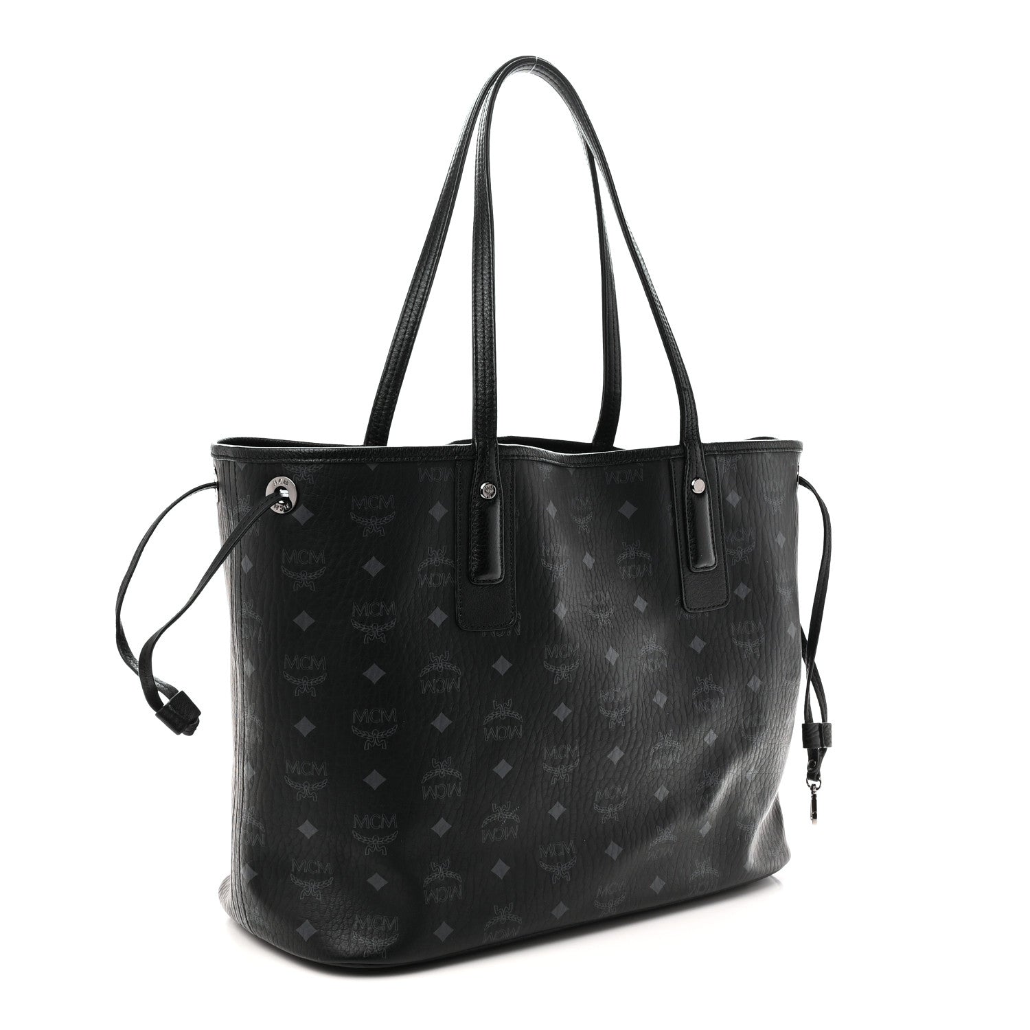 MCM Visetos Medium Liz Reversible Shopper Tote Black 7 of 14