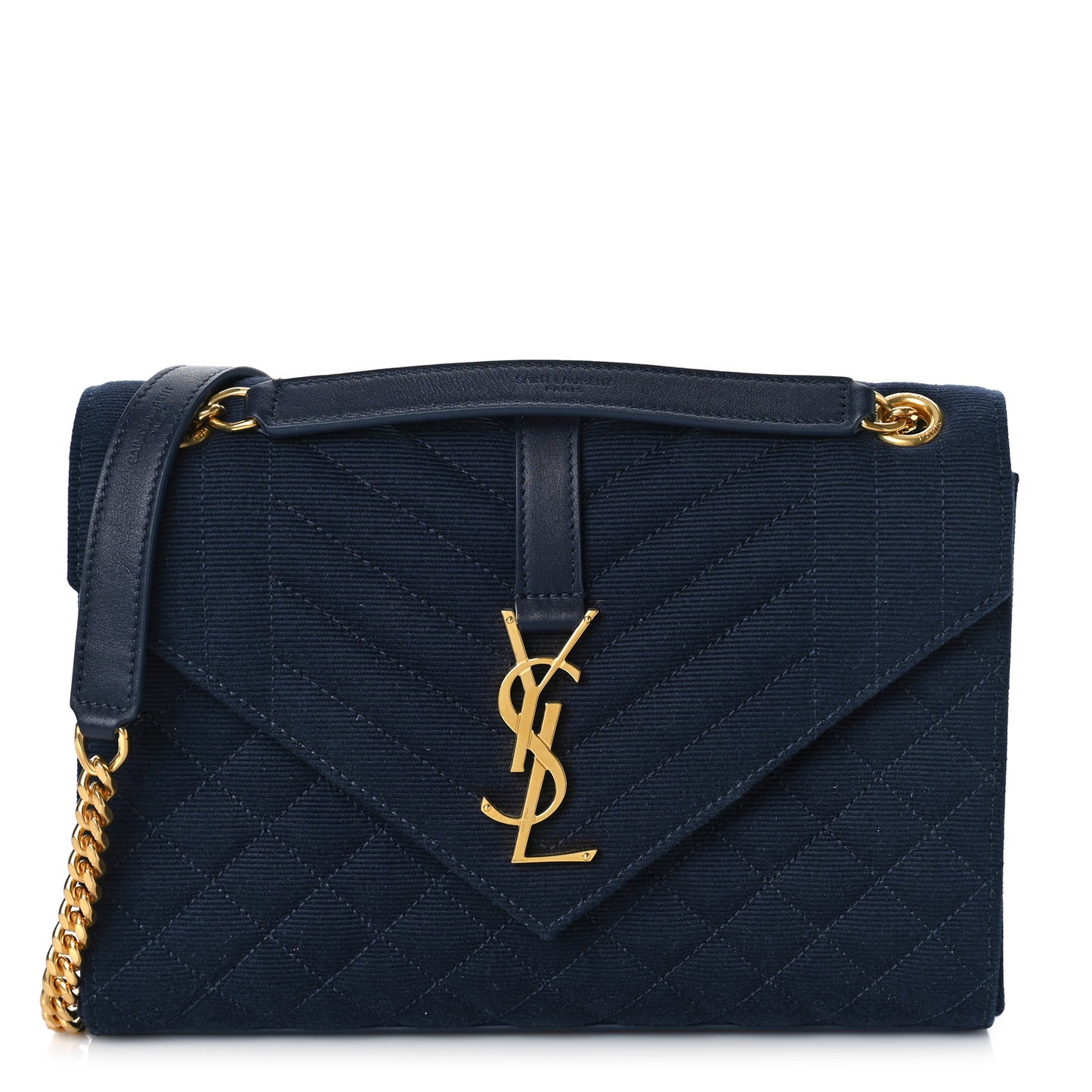 Canvas Calfskin Mixed Matelasse Triquilt Medium Monogram Satchel Deeply Blue
