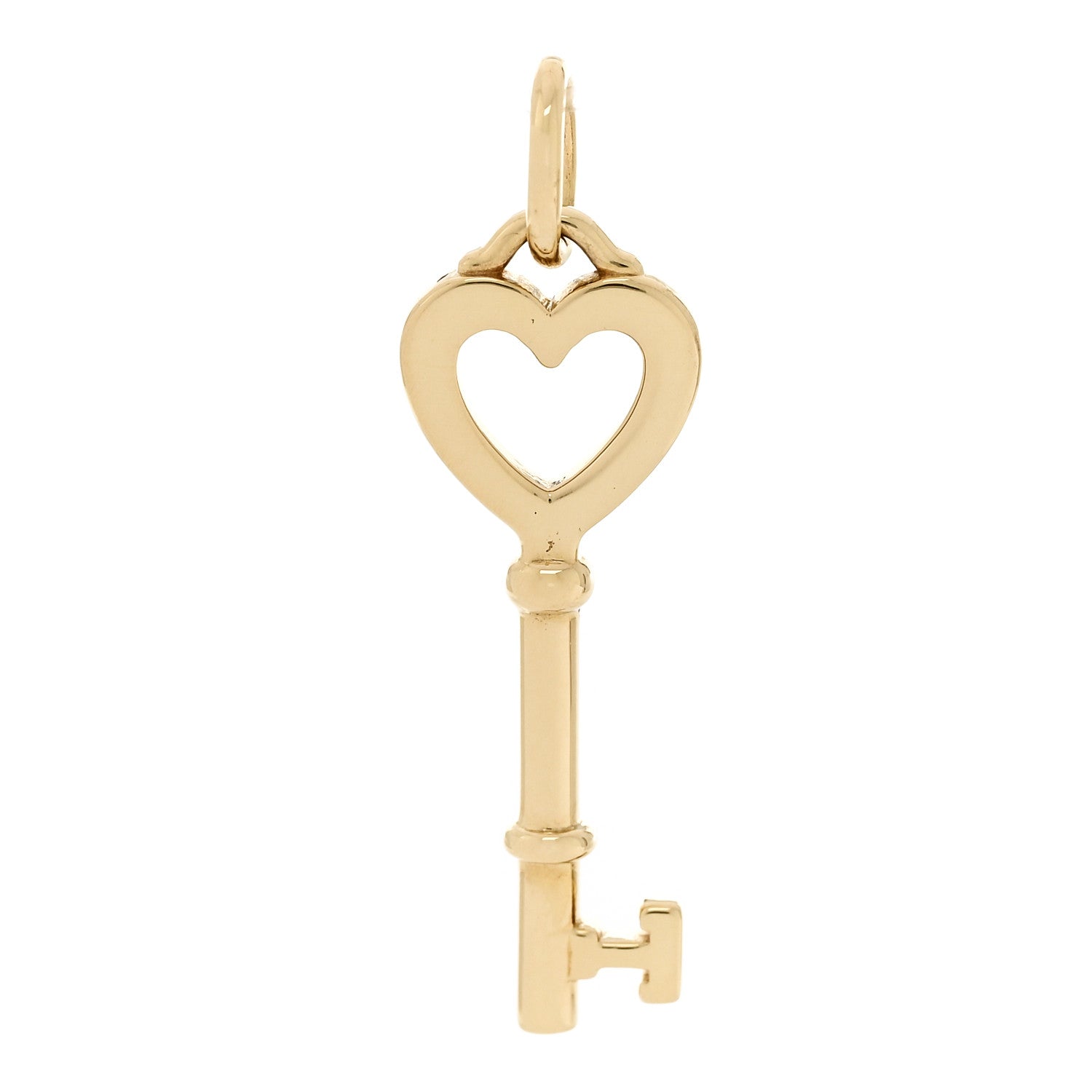 Tiffany 18K Yellow Gold Mini Heart Key Pendant 1 of 4