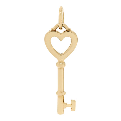 Tiffany 18K Yellow Gold Mini Heart Key Pendant 1 of 4