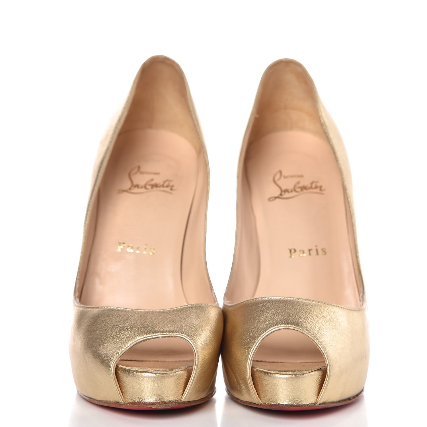 Christian Louboutin Metallic Nappa Very Prive 120 Pumps 36 Light Gold 2 of 13