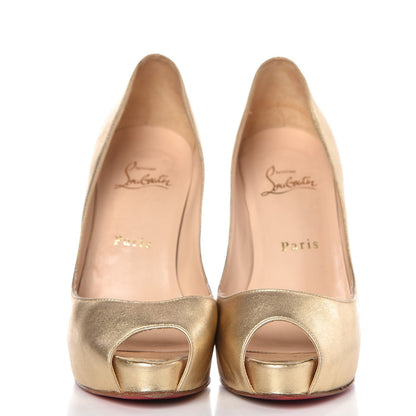 Christian Louboutin Metallic Nappa Very Prive 120 Pumps 36 Light Gold 2 of 13