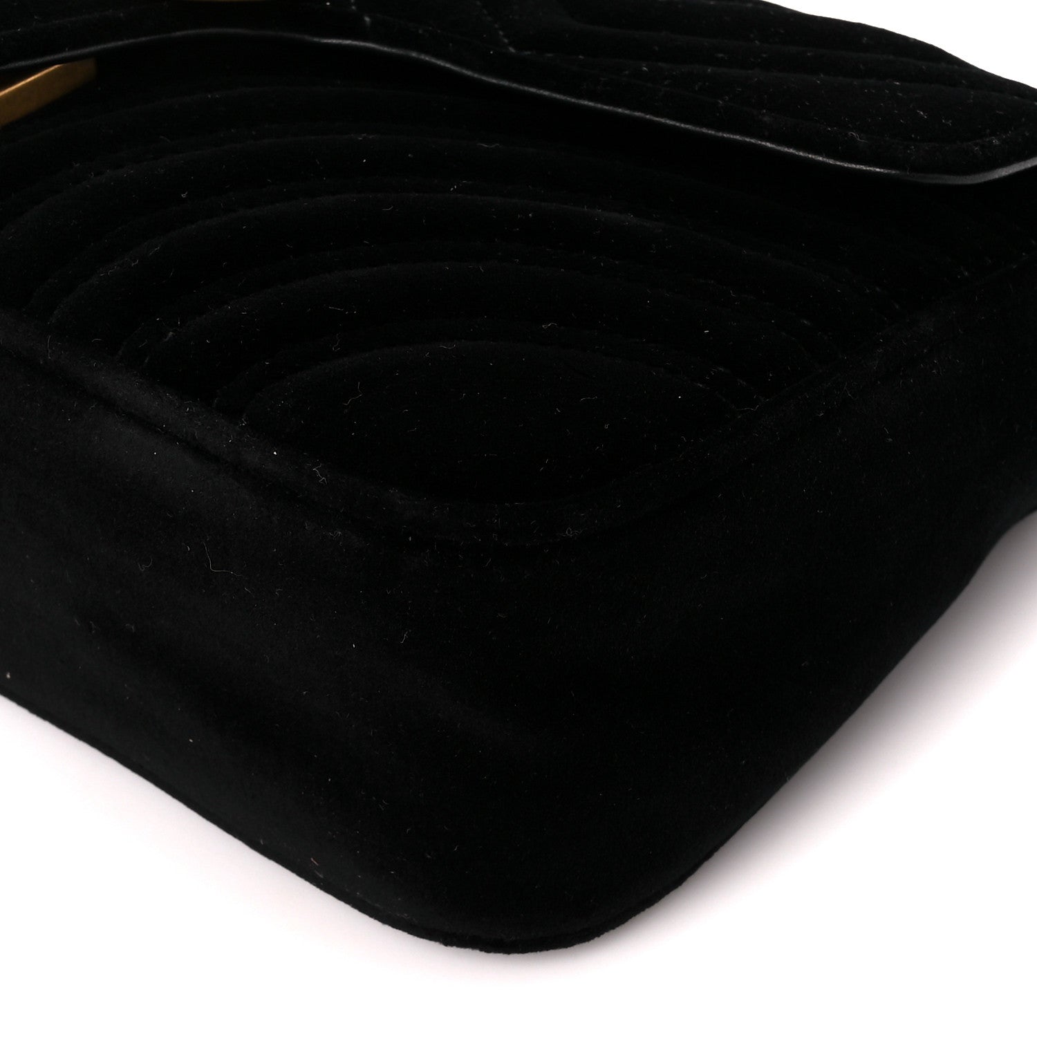 Gucci Velvet Matelasse Small GG Marmont Shoulder Bag Black 11 of 11