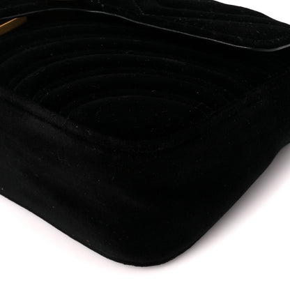 Gucci Velvet Matelasse Small GG Marmont Shoulder Bag Black 11 of 11