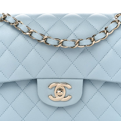 Chanel Caviar Quilted Small Double Flap Light Blue 8 of 12