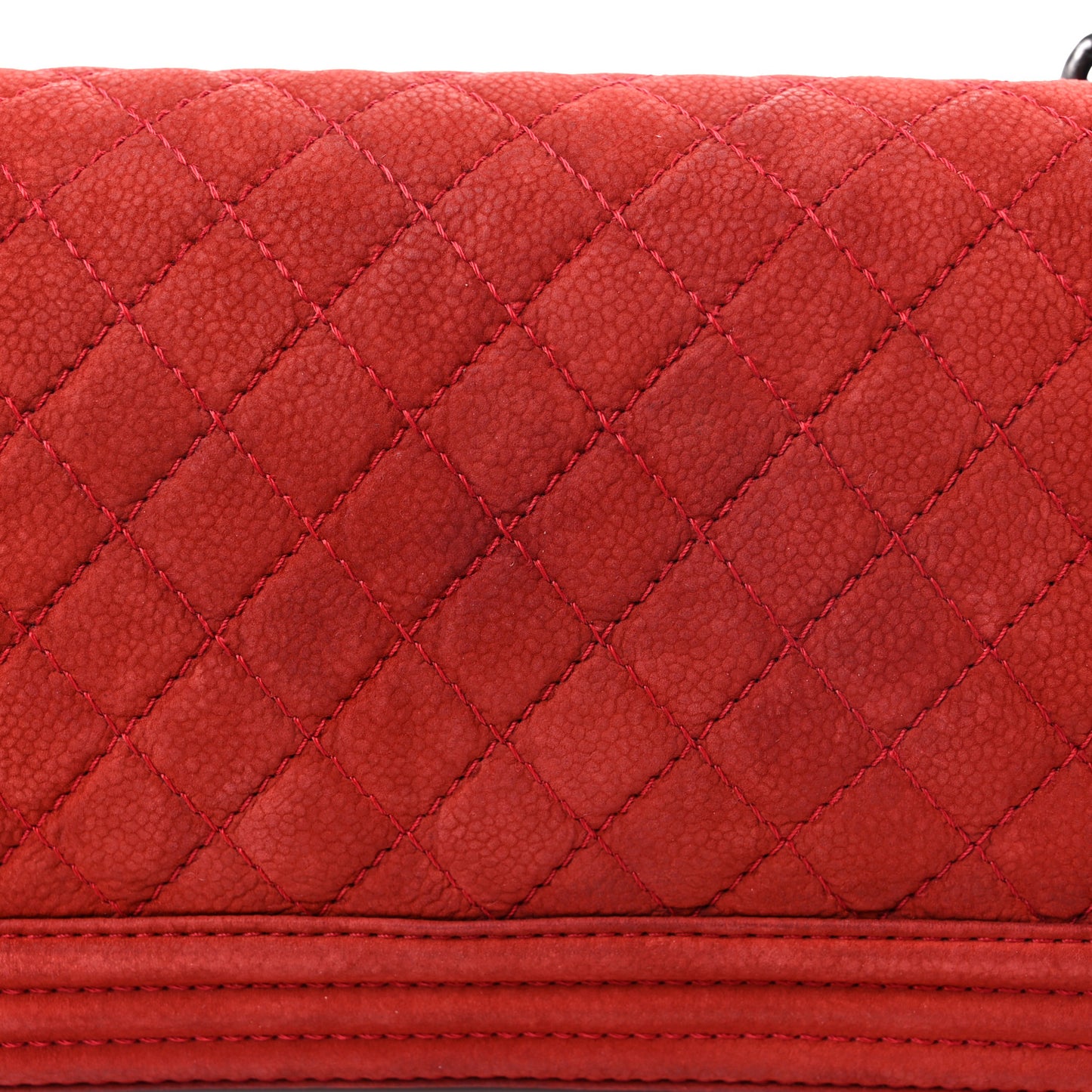 Iridescent Caviar Quilted Medium Boy Flap Red