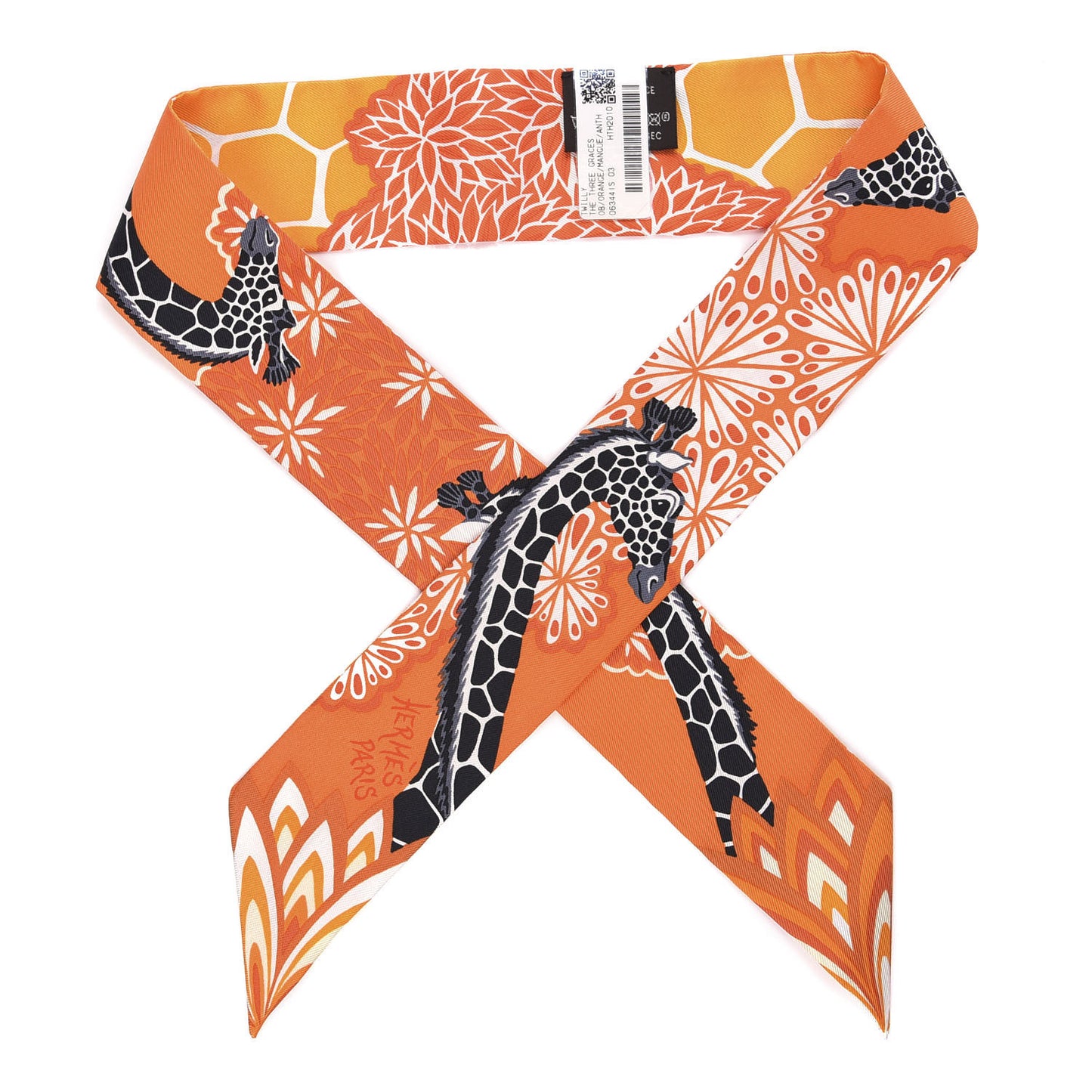 Silk The Three Graces Twilly Orange Mangue Anthracite