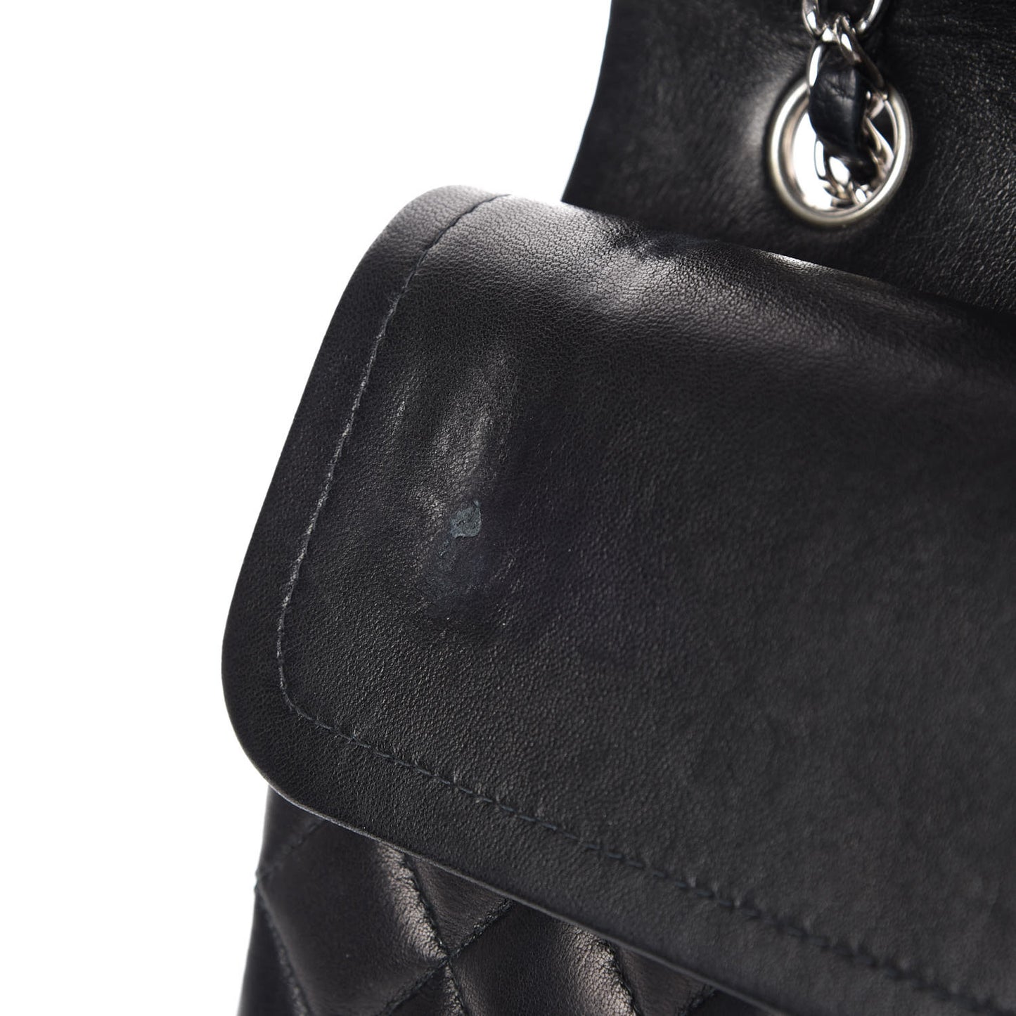 Lambskin Quilted Medium Double Flap Black