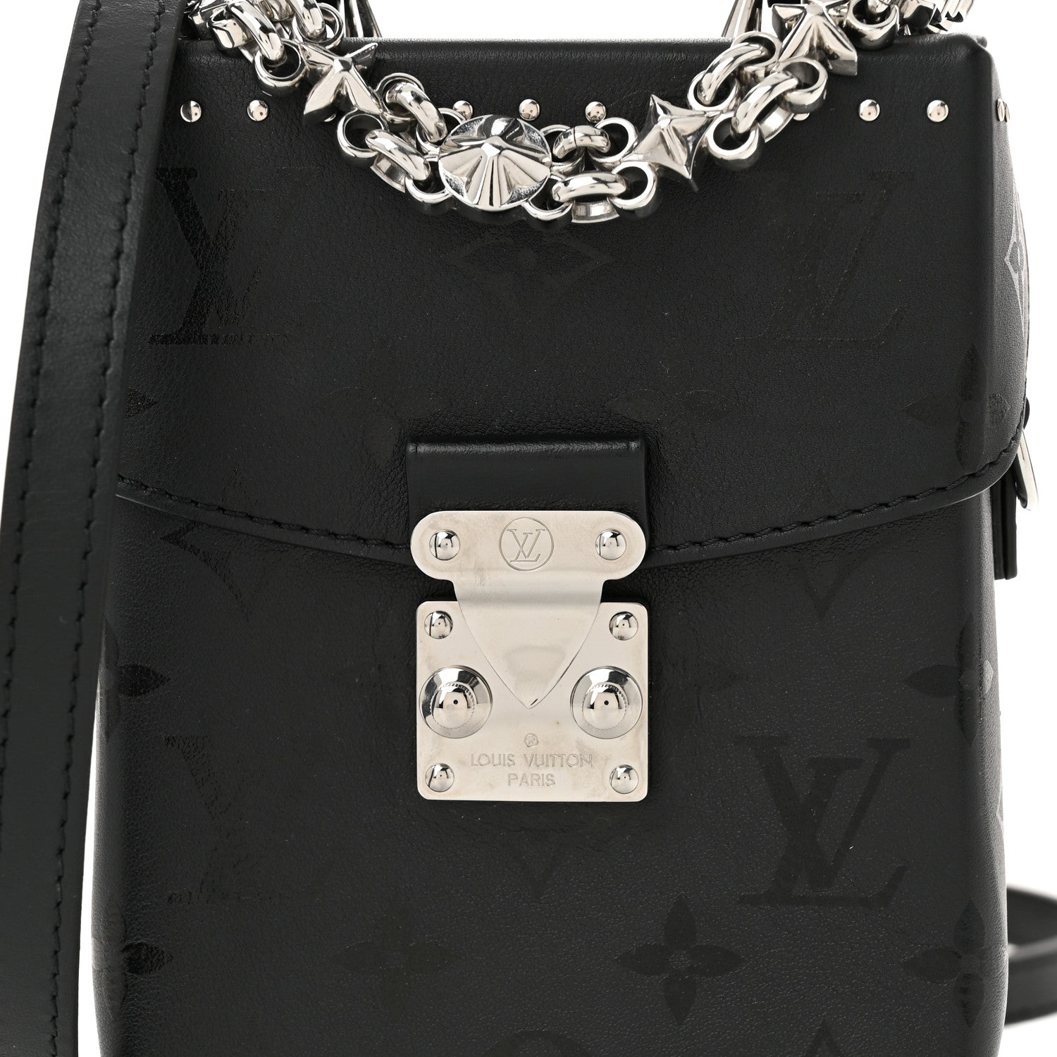 Louis Vuitton Calfskin Monogram Print Camera Box Black 7 of 10