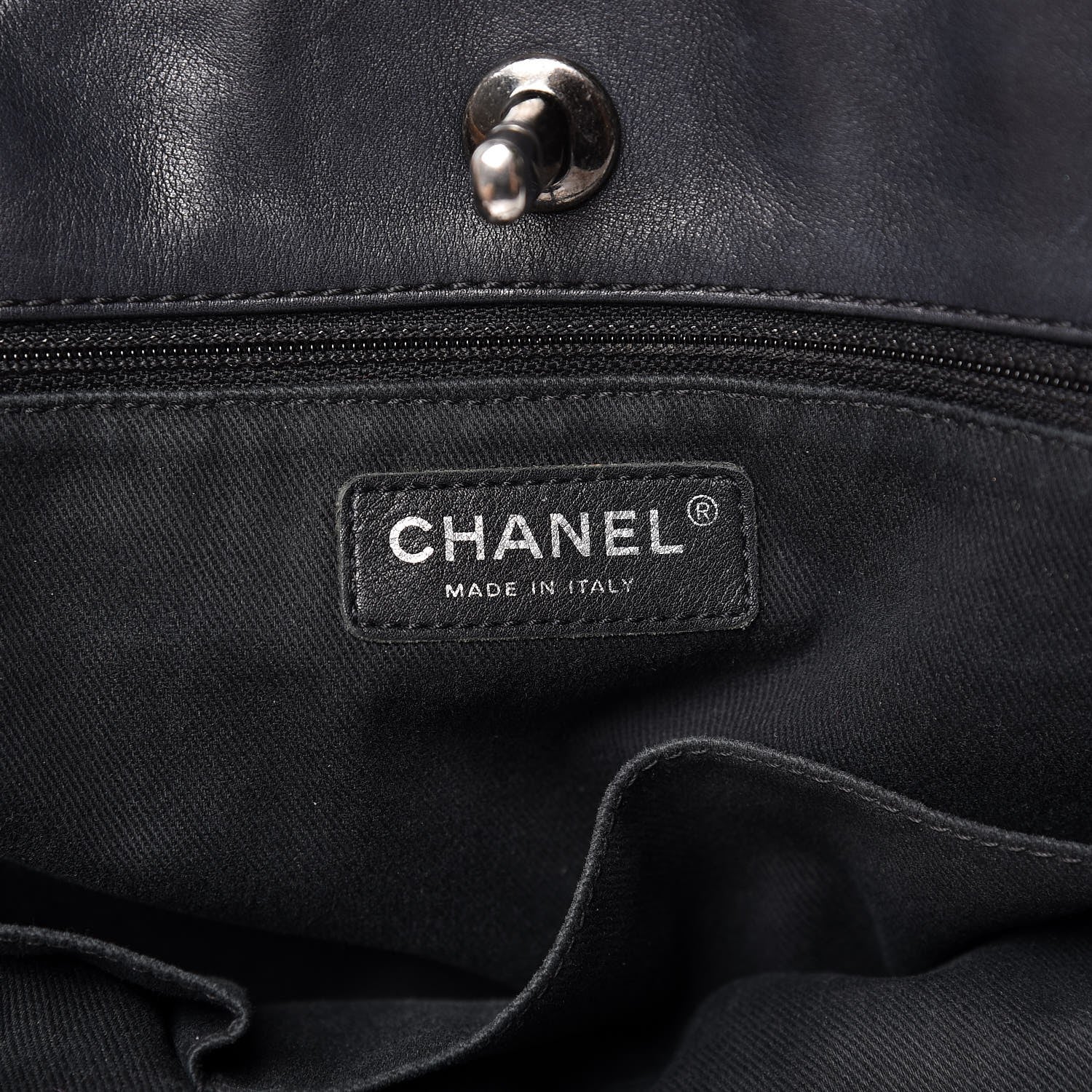 Chanel Calfskin Quilted Large Shopping In Chains Tote Black 6 of 12