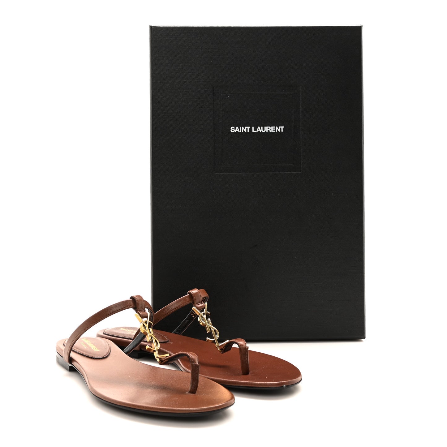 Smooth Lambskin Cassandra Monogram Slides 36 Aesthetic Brown