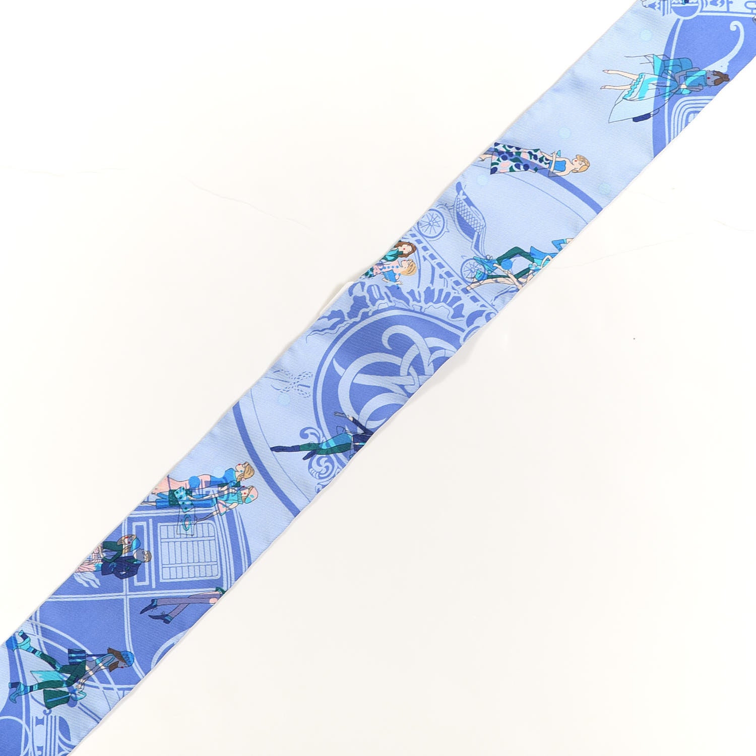 Hermes Silk Ex-Libris Les Parisiennes Twilly Ciel Turquoise Lavender 3 of 4