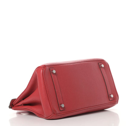 Hermes Taurillon Clemence Birkin 30 Rouge Casaque 4 of 15