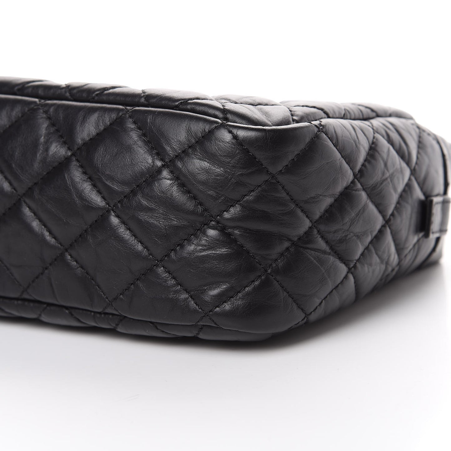 Aged Calfskin Quilted Medium Reissue Camera Case Black