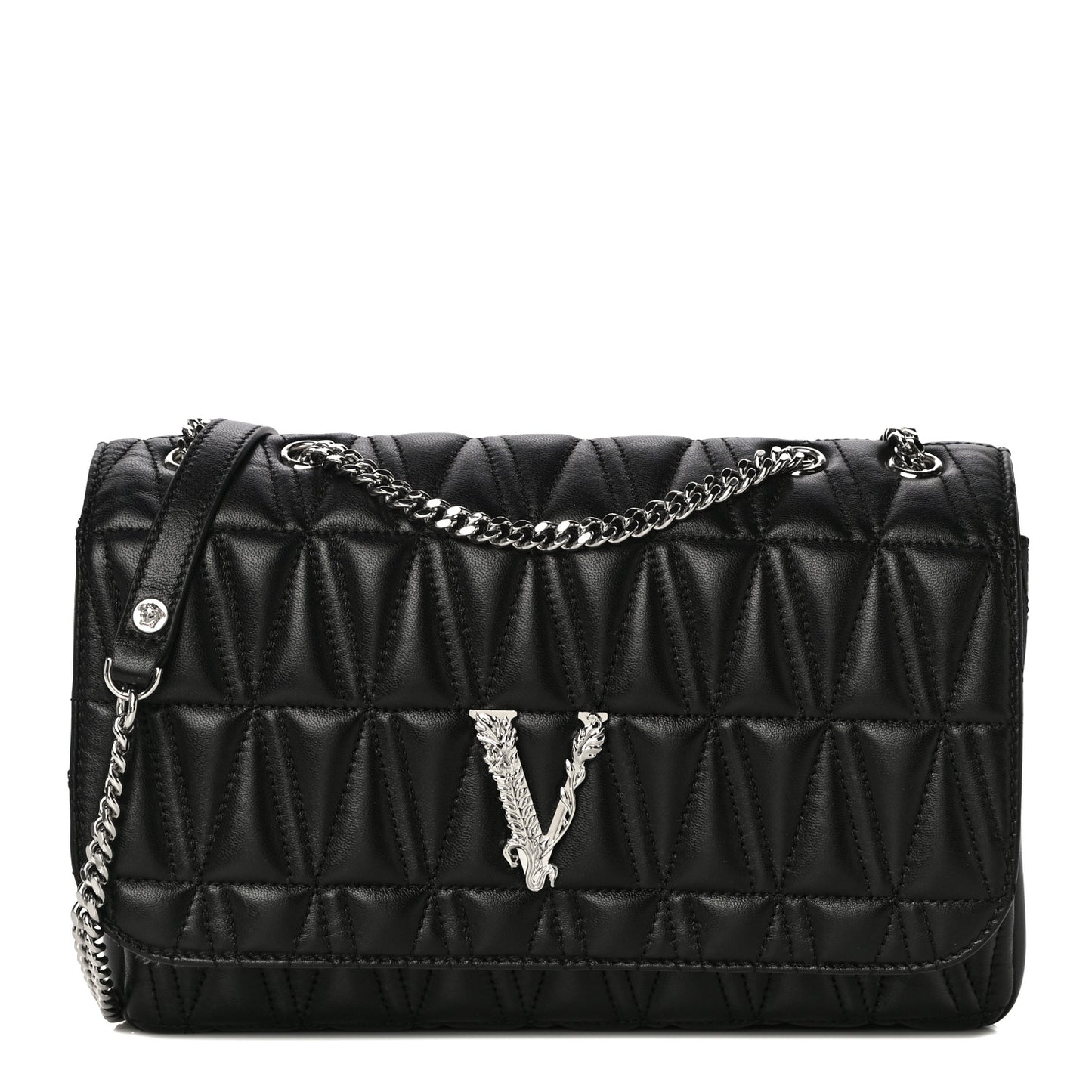 Nappa Quilted Virtus Evening Bag Black