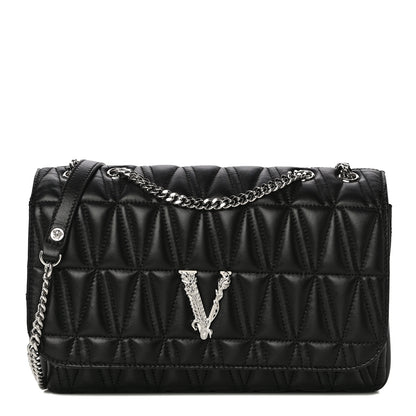 Versace Nappa Quilted Virtus Evening Bag Black 1 of 12