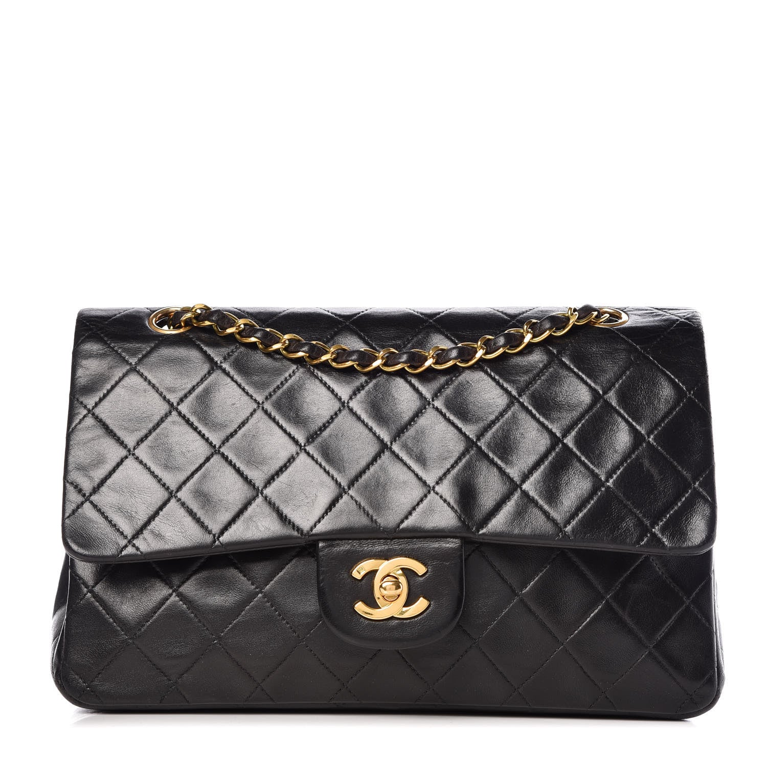 Chanel Lambskin Quilted Medium Double Flap Black 1 of 15
