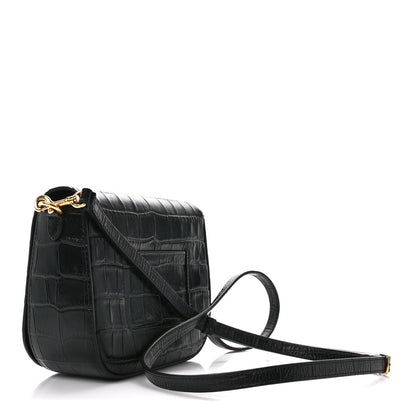 Mulberry Deep Calfskin Crocodile Embossed Small Darley Black 3 of 11