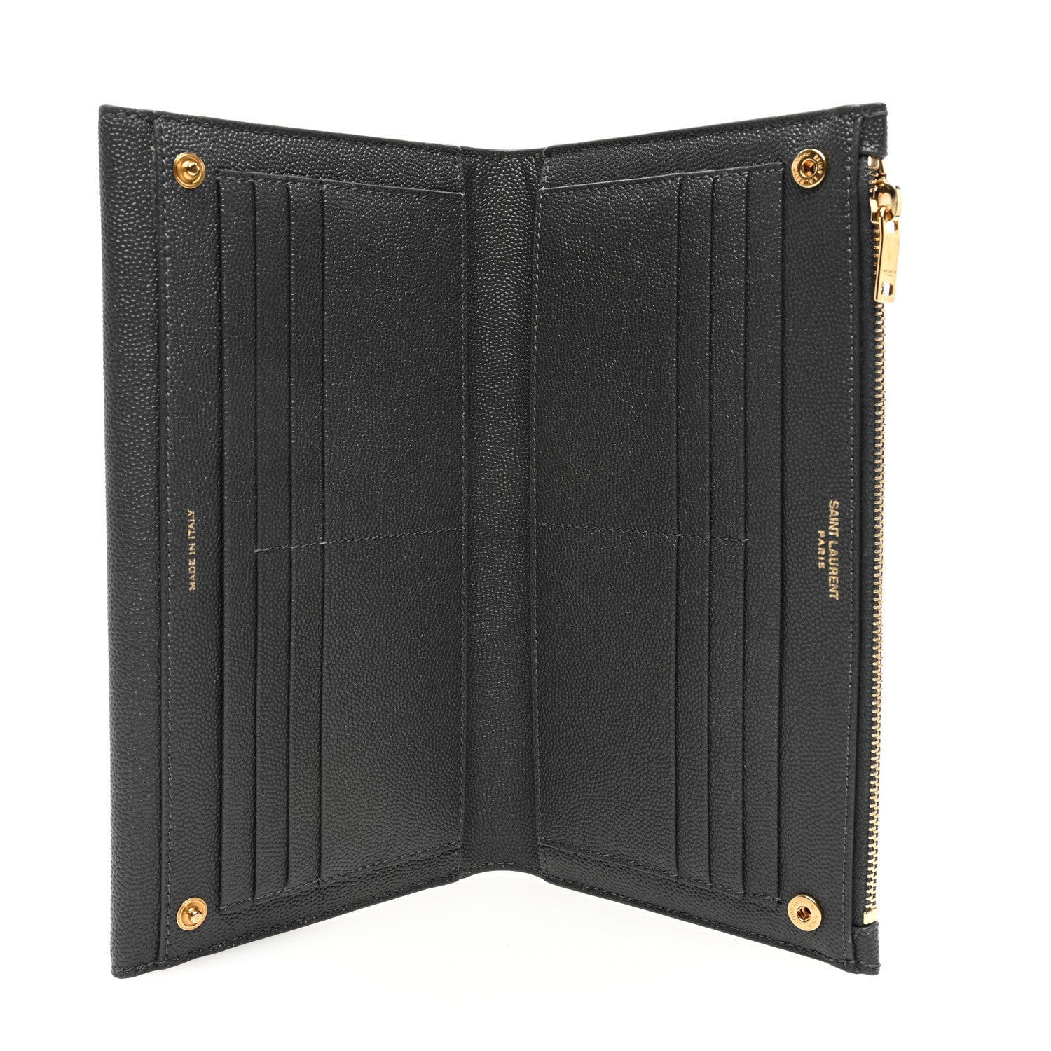 Saint Laurent Grain De Poudre Monogram Uptown Wallet Storm 5 of 6