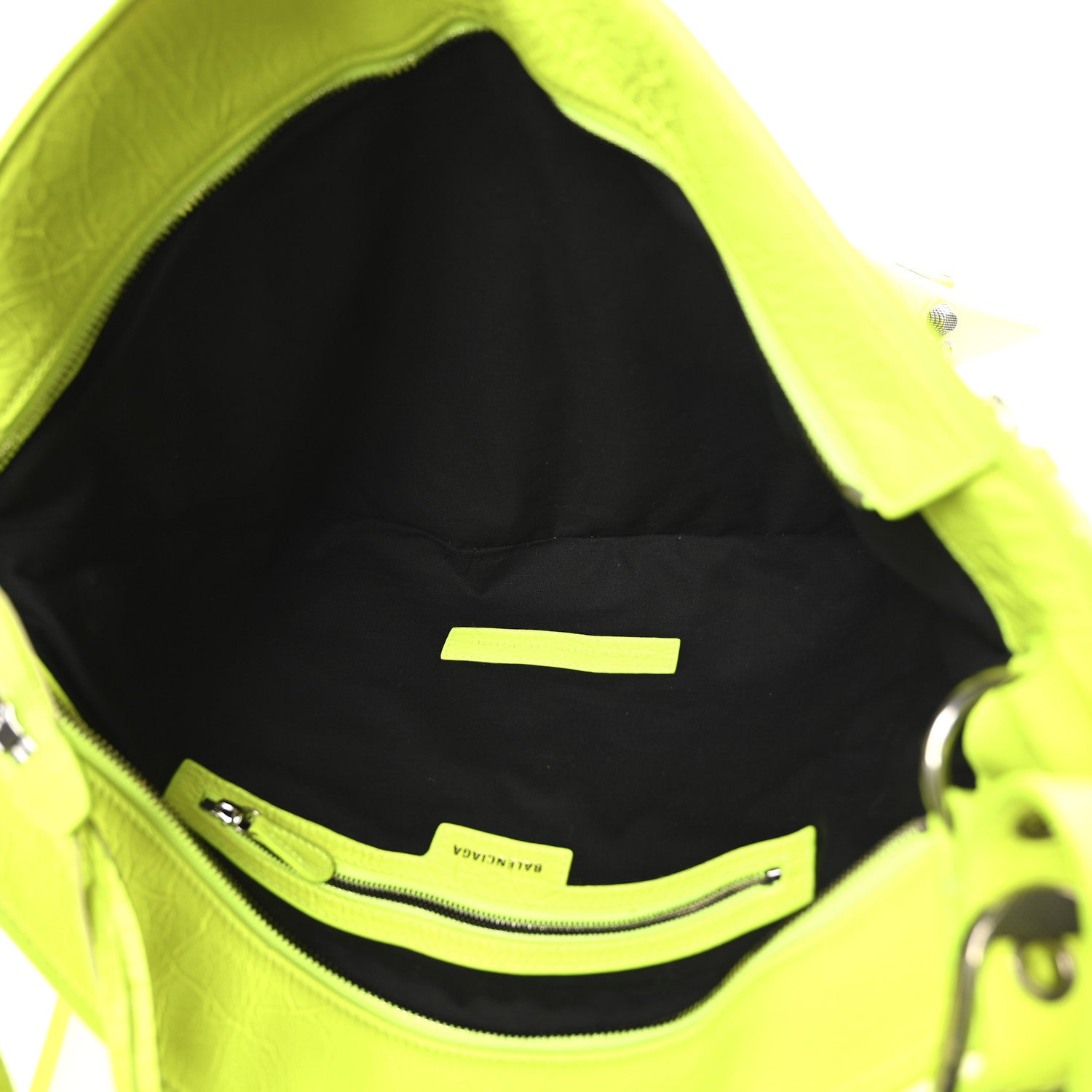 Balenciaga Agneau Arena Le Cagole Boot Bag Fluo Yellow 5 of 11