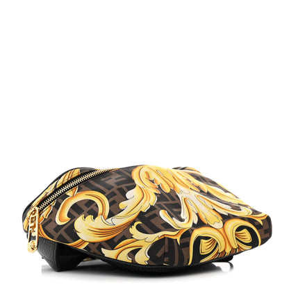Fendi X VERSACE Nylon Cuoio Romano Fendace FF Baroque Belt Bag Black Gold 4 of 10