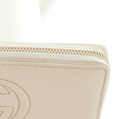 Gucci Pebbled Calfskin Soho Zip Around Wallet Off White 3 of 8