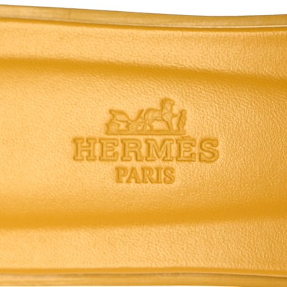 Hermes Box Calfskin Oran Sandals 36.5 Jaune Citron 7 of 9