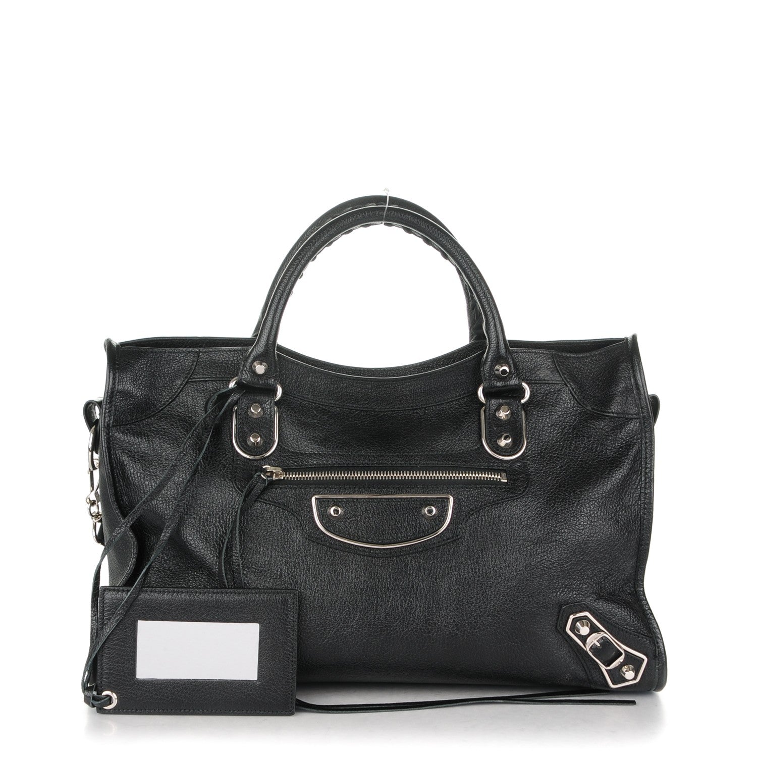 Balenciaga Chevre Silver Metallic Edge City Black 1 of 8